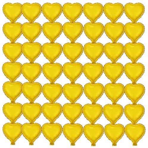 50 pezzi palloncini a forma di cuore da 25 cm in carta argentata Mylar palloncini dorati a forma di cuore per decorazioni per feste di compleanno, decorazioni per matrimoni, feste di fidanzamento, San