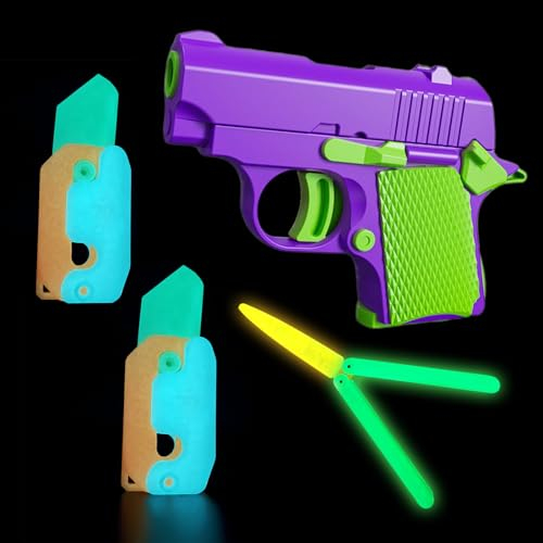 4 pezzi Fidget Toys, Antistress Pistola Giocattolo, Piccolo coltello volante 3D fosforescente, Giocattoli per la riduzione dello stress, adolescenti adulti bambin