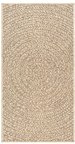 vidaXL Teppich, Teppich für Wohnzimmer Garten Balkon Terrasse, Bodenmatte Läufer Rechteckig, Balkonteppich Terrassenteppich, 60x110cm Jute-Optik Indoor Outdoor