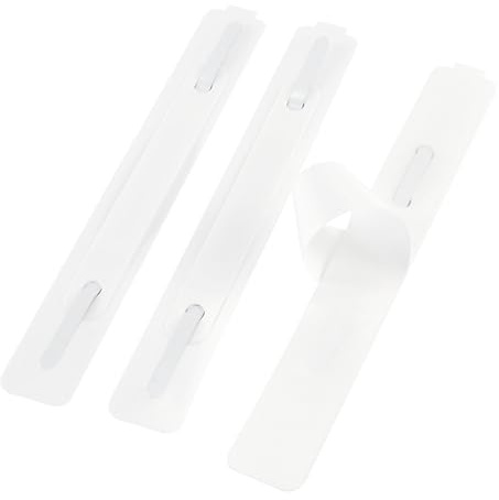 KS24 Products Abheftmechaniken, 150 x 20 mm, 3-tlg., weiß, 100 Stück | Abheftstreifen selbstklebend