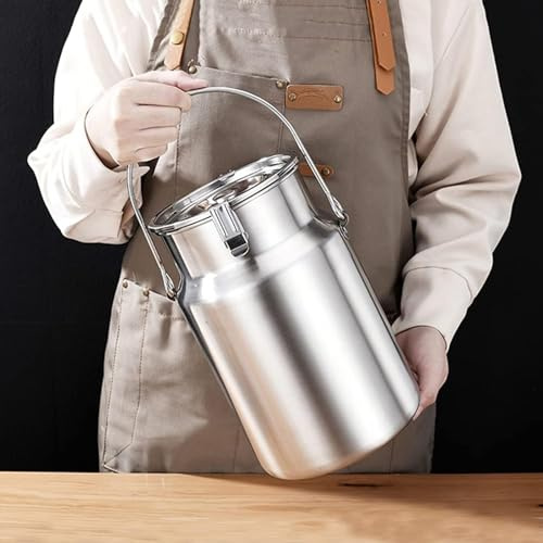 Milk Can Milk Bucket Wine Pail Bucket Tote Jug Milk Churn Can Canister Oil Barrel Tea Canister Water Beverage Drink Dispenser with Sealed Lid(10L/2.6Gallon)