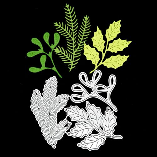 Holly, Pine and Mistletoe Leaves Metal Cutting Die Set, Card Making, Crafts, Paper Crafts, Scrapbooking, Photo Album, E6