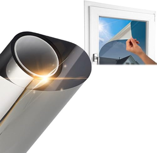 Sonnenschutzfolie Fenster Innen Oder Außen, Selbstklebende Spiegelfolie Fenster Hitzeschutz, Sichtschutz, UV Schutz Spiegelfolie, Reflektierende Fensterfolie Sonnenschutz, Sonnenschutzfolie,(30*1000CM