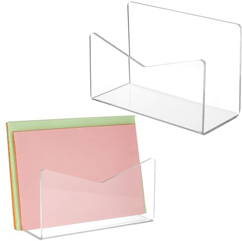 AHANDMAKER 2 Stück Aktensortierer Aus Acryl Für Den Schreibtisch. Aktenhalter Schreibtisch Organizer Aus Acryl Post Organizer Arbeitsplatte Desktop Postständer Aus Acryl Büro Schreibtisch Zubehör