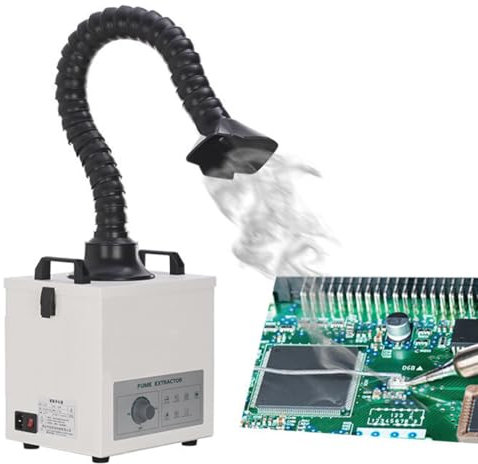 MiBoce Solder Fume Extractor, 100W Welding Fume Extractor, 3 Layer Filtration, 99.97% Purification Rate, Low Noise, 360° Free Rotation, for DIY Welding Work Soldering Station