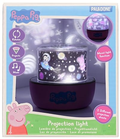 Peppa Pig Projection Light - Officially Licensed Projector Lamp with Sounds & Interchangeable Scenes, 4 Light Modes, Bedtime Soothing Night Light | Paladone