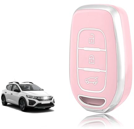 TOOMUME Schlüsselhülle TPU, Autoschlüssel Hülle Passt für Renault Twingo Kangoo Clio Symbol Kwid Dacia Logan Sandero Stepway Duster Dokker, Schlüsselcover Schutz Schlüsselgehäuse - Smart Key