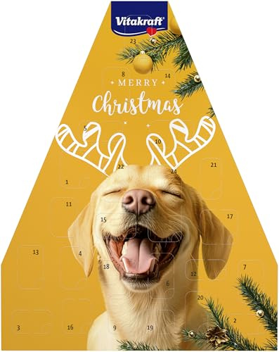 Vitakraft Adventskalender für Hunde, 2026, liebevoll zusammengestellte Auswahl leckerer Snacks, für die Vorweihnachtszeit, Hundeleckerlis, für alle Altersstufen (1x 244g)