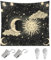 Marjoramy Arazzo Sole Luna,Arazzo Da Parete 130×150cm,Sole Luna Decorazione Murale Tappeto,Per Camera Da Letto,Da Appendere Alla Parete,Decorazione Murale Boho