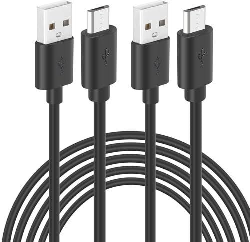 PATIKIL 33Ft USB to Micro USB Power Extension Cable, 2 Pack 3A Fast Charger Long Charging Cord for Security Cameras, Phone, Video Records, Electronic Equipment, Black