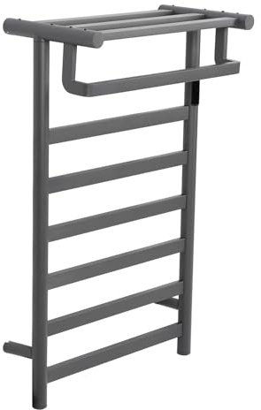 ZJchao Electric Towel Heater Recessed Control APP Stainless Steel Wall Mount Towel Warmer Rack Matte Grey (UK Plug)