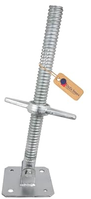 GeZu Impex Scaffold Swivel Base Jack 38 x 500 mm Electroplated Set of 8 Height Adjustable Base Leveling Screw Jack