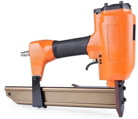 Pneumatic Stapler ，Powered Upholstery Stapler N838H 16 Gauge Construction Stapler Pneumatic Heavy Wire Staple for Car Seats Furniture Making Cabinets