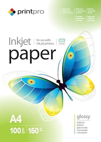 ColorWay PrintPro Fotopapier A4 Glänzend 150 g/m² | 100 Blatt | Hochweiß, Wasserfest & Schnell Trocknend | Für Alle Inkjet-Drucker