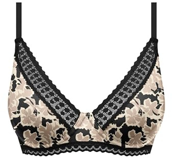 DIM Donna - Reggiseno Sciarpa ILY Micro C/A - x1 | Morbi Microfibra | Forma Moderna a Triangolo | Sostegno Invisibile | Finitura Piatta in Pizzo, Pittura Floreale, 90C