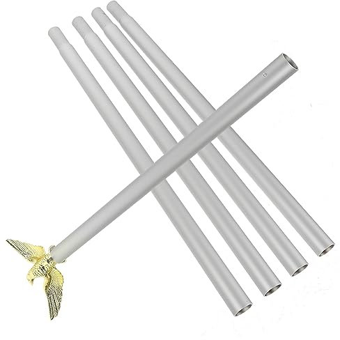 TOYANDONA Aluminium Fahnenmast Satz 1,8m Outdoor Haus Garten Balkon Anti Wicklung Drehbar Wetterfest Silber