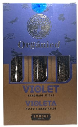 HOSTENATURA Caja Incienso Orgánico Violeta ULLAS - 12 cajitas de 25gr