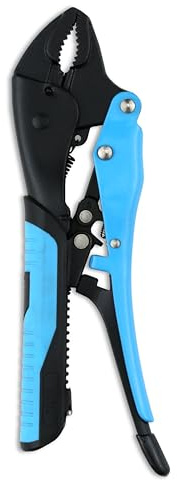 OX Tools Auto Adjust Locking Pliers 6-Inch – Curve Jaw, Soft Grip Handle, Quick Release, Heavy-Duty Adjustable Clamp for Pipe & Metal