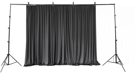Justerbart bakgrundsstativ 2,8 x 3 m höjd justerbar från 75–280 cm bärbara fotostudio-tillbehör för inomhus- och utomhusbruk inkl. bärväska och klämmor kompatibel med backdrop, GreenScreen, duk