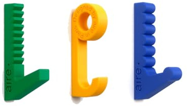 Porte manteau enfant, patère enfant design montessori en Plastique Biosourcé, Vert Jaune Bleu, Lot de 3, pour Vêtements Accessoires Chapeaux Sacs