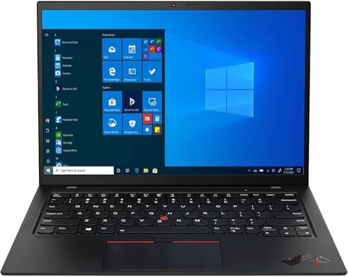 Lenovo ThinkPad X1 Carbon Gen 9 Pantalla táctil Ultrabook, 14 pulgadas FHD portátil, Intel Core i7-1265U, 16 GB de RAM, 512 GB SSD, teclado QWERTY, Windows 11 Pro (reacondicionado)