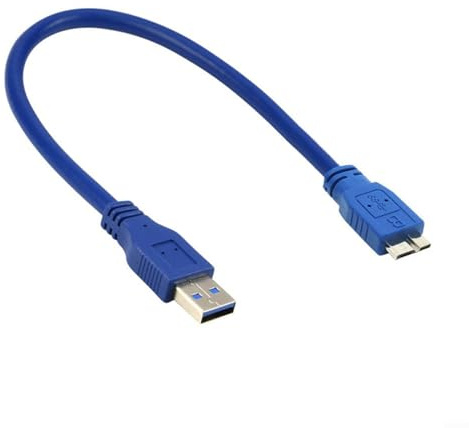 Cavo USB 3.0 per disco rigido esterno portatile Seagate Backup Plus Slim, cavo di trasferimento dati super veloce, blu, 35 cm