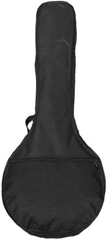 Padded Mandolin Backpack Bag with Adjustable Shoulder Straps | Oxford Cloth, Black Finish, Outer Pocket and Zipper Storage, Airline Check-in or Studio Transport
