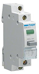 Hager SVN411 Taster 1S grün m.LED-Melde- leuchte 16A 250V