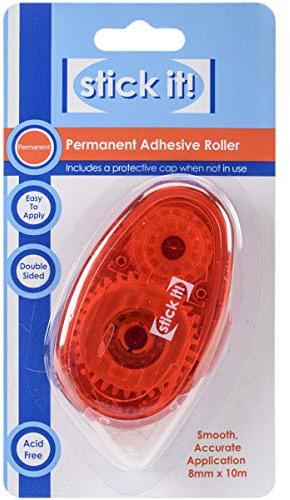 Stick it Permanent Adhesive Roller, Clear, 8mm x 10m, Adhesive Roller for Card Making and Scrapbook Accessories, Rollers for Home and School Supplies, Ideal for Craft Projects