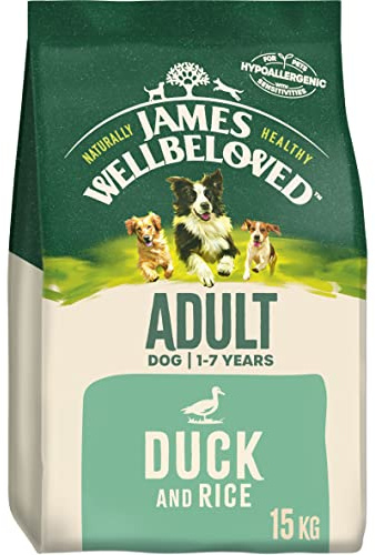 James Wellbeloved Complete Dry Adult Dog Food Duck and Rice, 15 kg