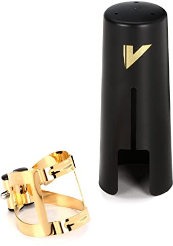 Vandoren LC57DP M/O Ligature and Plastic Cap for Alto Saxophone; Gilded Finish