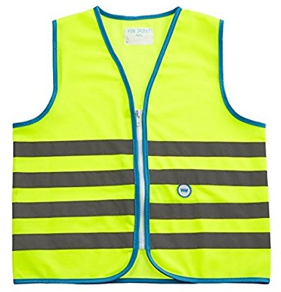 Wowow Fun-Warnweste für Kinder, Grün fluoreszierend, Größe M (7- 9 J.)