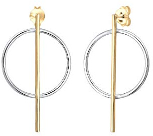 Elli Damen Echtschmuck Ohrringe Ohrhänger Geo Kreis Basic Minimal Look in 925 Sterling Silber