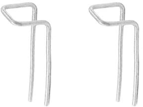 JZWCHQ Minimalistisk dubbel piercing örhängen för kvinnor män s925 sterling silver bar tråd droppe drop stud säkerhet stift 2 hål lober böjde krok mode personlig hypoallergen lätt smyck