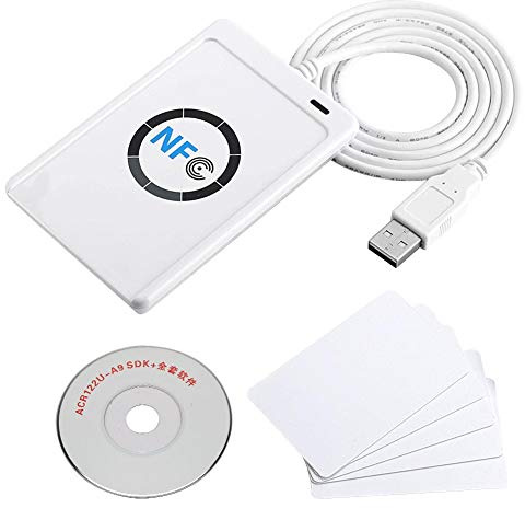 Cikonielf Lector RFID NFC/Escritor Lector Inteligente Sin Contacto ACR122U ISO 14443A / B + Software Libre 424 Kbps
