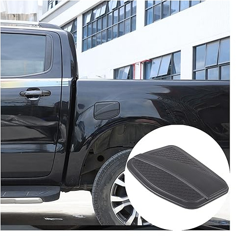 JHCHAN Tankdeckel Schutz für Ford Ranger 2012–2022 T6 T7 T8 Wildtrak Raptor Limited XL XLT Stormtrak Wolftrak Thunder Diesel Benzin Pickup Fuel Gas Cap Cover Trim Guard Mattschwarz (2012-2022)