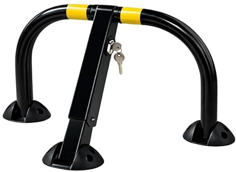 FERPASA® – Barrera de Parking Abatible con Cerradura de Seguridad – Valla de Parking en Acero Termolacado 450x670 mm – Anclajes Protegidos Antipinchazos – Fácil Instalación para Aparcamiento Privado