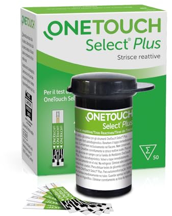 OneTouch Select® Plus Strisce reattive per 50 test glicemici per l’automonitoraggio della glicemia I 1 confezione contenente 50 strisce reattive