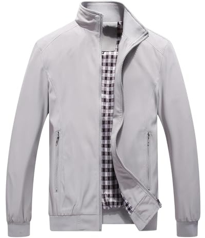KUDORO Giacca da uomo leggera Casual per Primavera Estate Zippée Giacca da Esterno Bomber di Colore Tinta Unita Giacca Giacca Giacca Impermeabile Giacca Uomo dell'Aviatore Thin Classico Casual