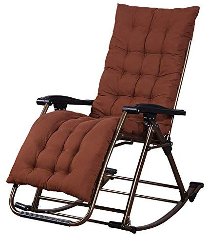 CAPXXIN - Silla Mecedora de jardín reclinable Plegable - Tumbona Ajustable para Exteriores Silla balancín de Gravedad Cero con cojín, Soporte 440 LB Needed