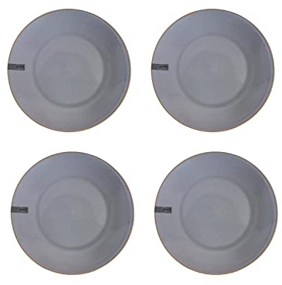 YöL Set of 4 Side Plates Reactive Glaze Stoneware Blue Green Grey Dinnerware Boho Home Kitchen