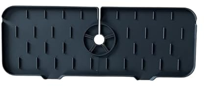 RIAAJ Spülbecken-Spritzschutz, waschbarer Spritzfänger, saugfähige Matte für Wasserhahn, Silikon, tropffrei, besonders saugfähig und wasserabweisend. Schnell trocknende Matte, schwarz, Spanien