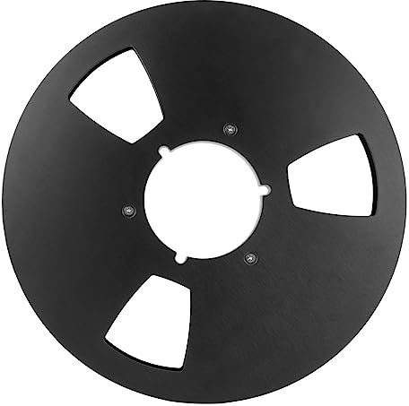 1/4 10 Pulgadas de Aleación de Aluminio Vacío Carrete de Recogida a Carrete Cubo Pequeño, 3 Agujeros Carrete Abierto Universal Cinta de Sonido Carrete Vacío (Negro)