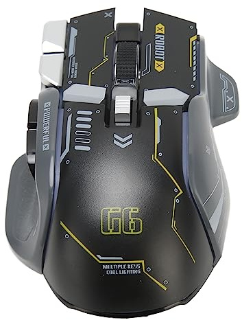 Souris sans Fil Bluetooth Filaire 2,4 G 3 Modes, Souris de Jeu Rechargeable en Forme de Voiture avec 4000 DPI Max., 10 Boutons Programmables, Lumière RVB (Noir)