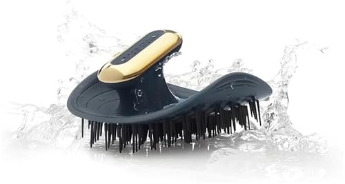 MANTA Pulse Brosse de massage électrique pour cuir chevelu, favorise la croissance saine des cheveux, exfoliante pour cheveux secs ou humides, bleu