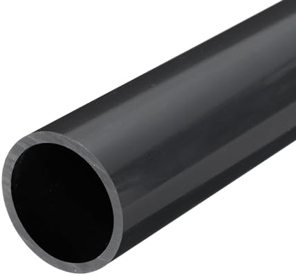 QUARKZMAN PVC Rohr, Durchmesser 42.6mm Länge 350mm Rund Kunststoffrohr für Garten, Aquarium, Wasserleitung, Kabelkanal, lüftungsrohr (Dunkelgrau)