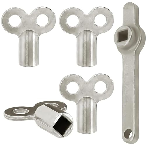 Ylinwtech 4 Stück Vierkantschlüssel,Entlüftungsschlüssel,Heizkörper Entlüftungsschlüssel,2 Typen Heizkörper Entlüftungsschlüssel, Verlängerten Griff,Heizungen Und Heizkörper Einfach Entlüften