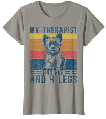 Yorkshire Terrier Teacup My Therapist Has Fur Teacup Yorkie T-Shirt