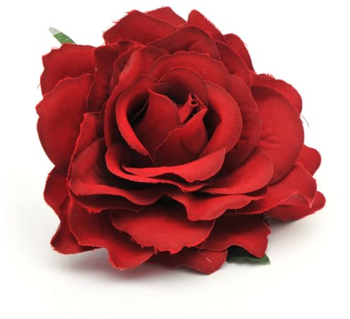 Wisafory 10 Stück Künstliche Blumenköpfe Rosen Blütenköpfe RosenKöpfe Kunst Blumen Rosen Köpfe Kunstblumen Rosen Seidenblumen Dekoration für Hochzeit Party DIY Basteln 11 cm Dunkelrot | Realistische Rosenoptik, pflegefreie Seidenblumen, ideal für Hochzeit, Tischdeko, Kränze, Geschenkgestaltung und Basteln