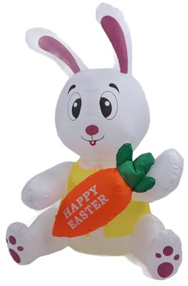 Generic Happy Easter Blow Up, IP44 Waterproof 59.8in Hög Uppblåsbar Påskkaren för Gräsmatta (#1)